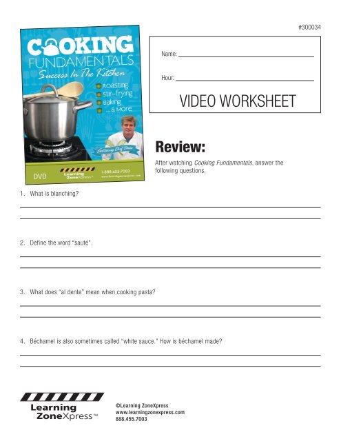 VIDEO WORKSHEET - Learning Zone Express