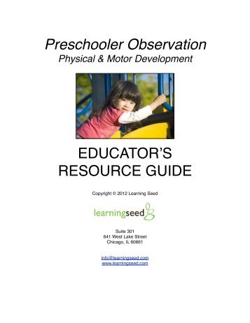 Preschooler Observation Physical & Motor Development