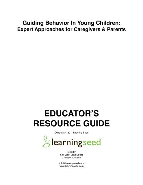 Guiding Behavior In Young Children - Amazon Web Services