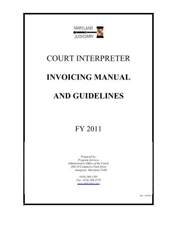 court interpreter invoicing manual and guidelines - Maryland Judiciary