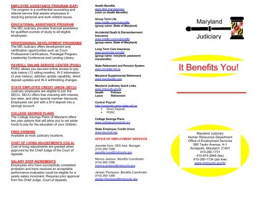 It Benefits You! - Maryland Judiciary