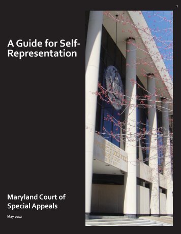 cosa guide for self-representation - Maryland Judiciary