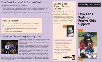 How Can I Begin to Receive Child eceive Child Support? - Maryland ...