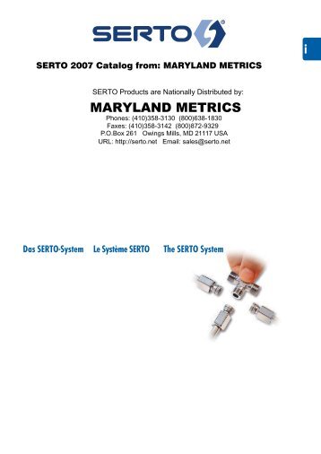 Das SERTO System / Le Système SERTO / The ... - Maryland Metrics