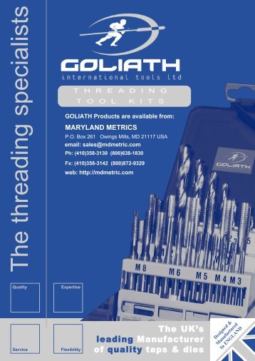 the Goliath Threading Tool (tap & die) - Maryland Metrics