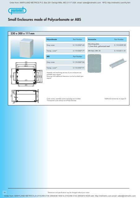 Enclosures made of Steel - Maryland Metrics