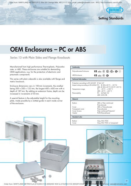 Enclosures made of Steel - Maryland Metrics