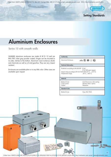 Enclosures made of Steel - Maryland Metrics