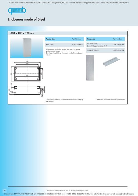 Enclosures made of Steel - Maryland Metrics