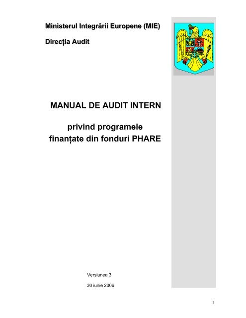 MANUAL DE AUDIT INTERN privind programele finanţate din ...