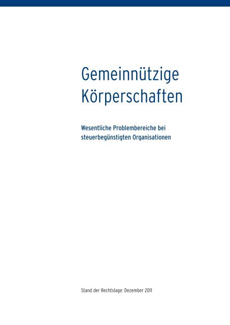 Gemeinnützige Körperschaften - MDS Möhrle & Partner