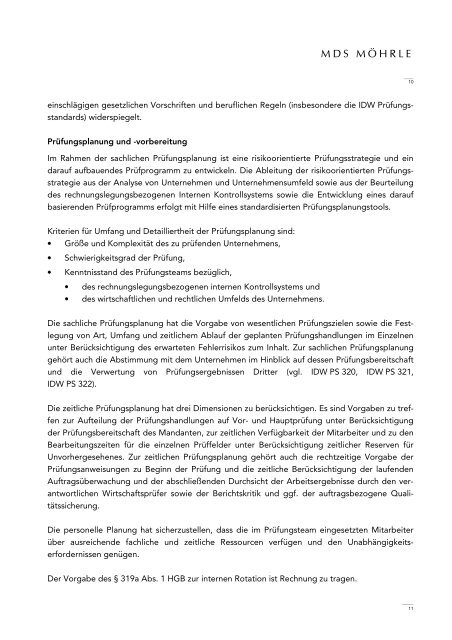 Transparenzbericht 2011 - MDS Möhrle & Partner