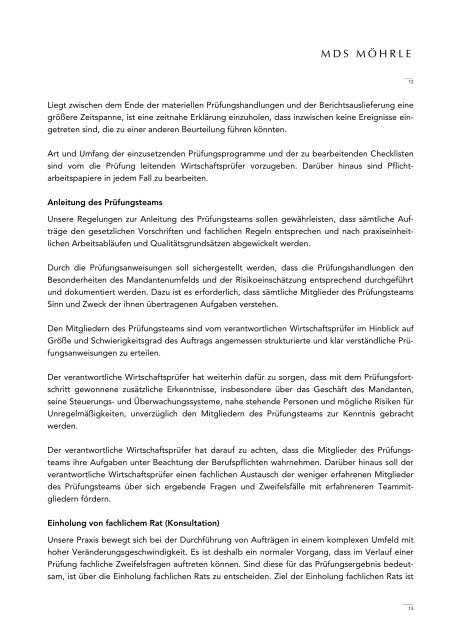 Transparenzbericht 2011 - MDS Möhrle & Partner