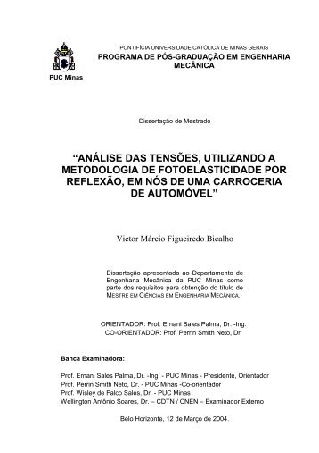 Programa de de Pós-Graduação em Engenharia Mecânica - PUC ...