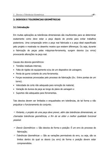 3. Desvios e Tolerâncias Geométricas