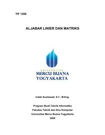 matakuliah aljabar linier dan matriks (3 sks)