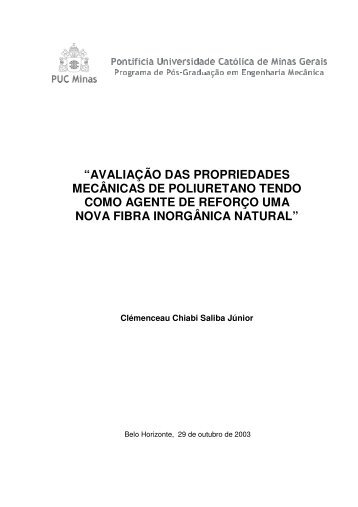 avaliação das propriedades mecânicas de poliuretano tendo como ...