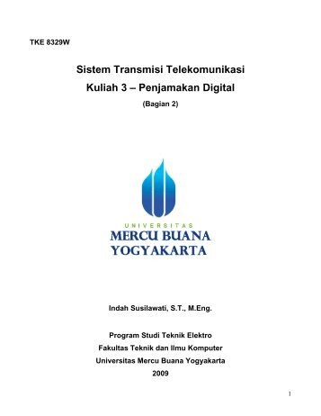 Sistem Transmisi Telekomunikasi Kuliah 3 – Penjamakan Digital