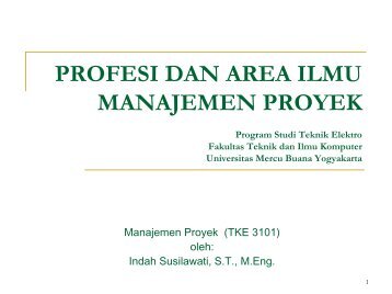 Profesi dan Area Ilmu Manajemen Proyek