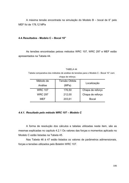 análise de tensões atuantes em junções bocais/casco de vasos de ...