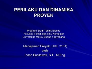 Kuliah 1 – Perilaku dan Dinamika Proyek