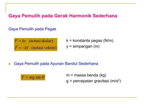 Kuliah 9 – Gerak Harmonik Sederhana