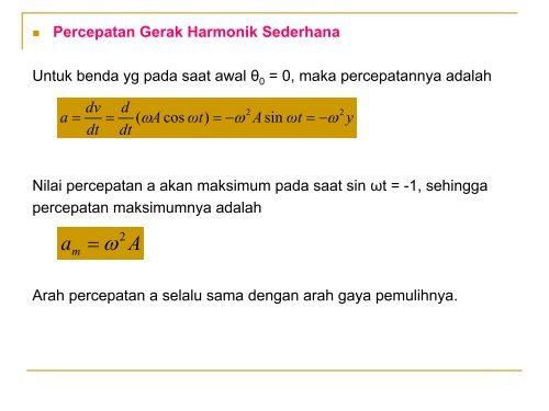 Kuliah 9 – Gerak Harmonik Sederhana