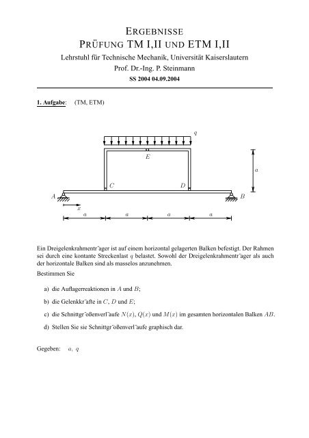 pr ¨ufung tm i,ii und etm i,ii - Lehrstuhl für Technische Mechanik ...