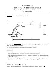 PR ¨UFUNG TM I,II UND ETM I,II - Lehrstuhl für Technische Mechanik