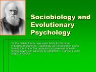 Sociobiology and Evolutionary Psychology