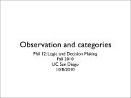 Observation and categories - UC San Diego