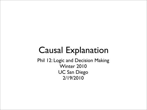 Causal Explanation - UC San Diego
