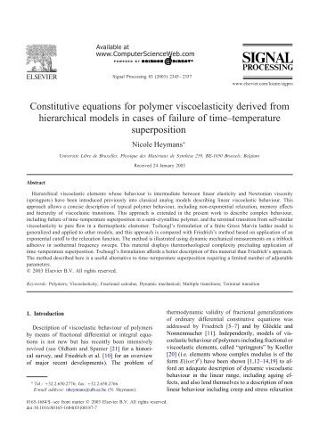 Constitutive equations for polymer viscoelasticity ... - mechatronics