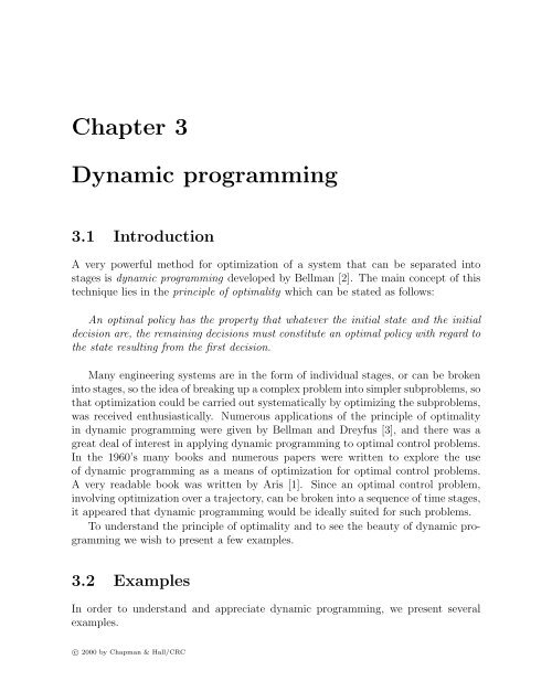 Chapter 3: Dynamic programming - mechatronics