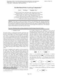 On Distributed Order Lead-Lag Compensator* - mechatronics - Utah ...