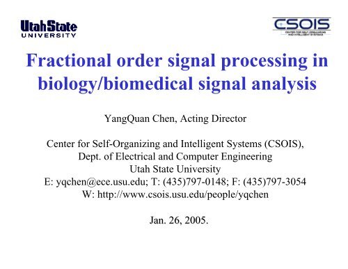 Fractional order signal processing in biology/biomedical signal ...