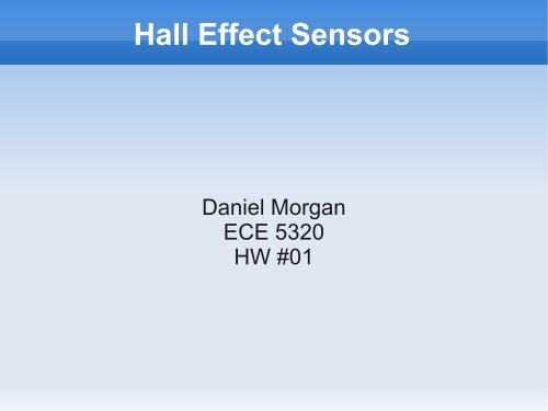 Hall Effect Sensors - mechatronics