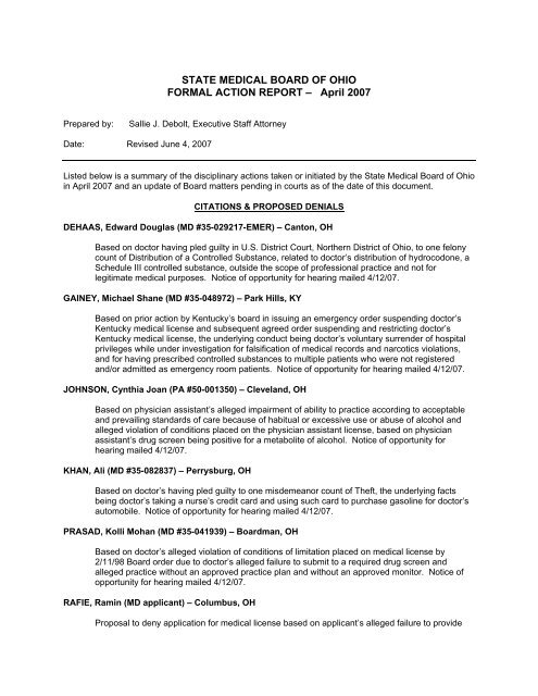 Ohio Misdemeanor Chart