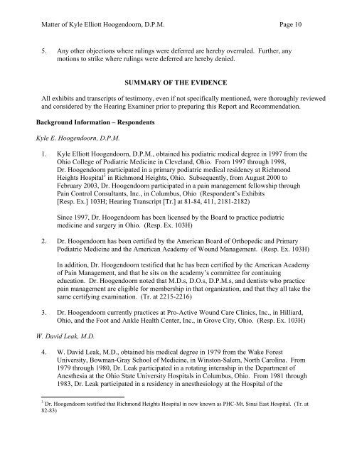 CONSENT AGREEMENT BETWEEN - State Medical Board of Ohio ...