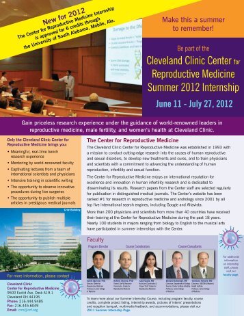 Cleveland Clinic Center for Reproductive Medicine Summer 2012 ...