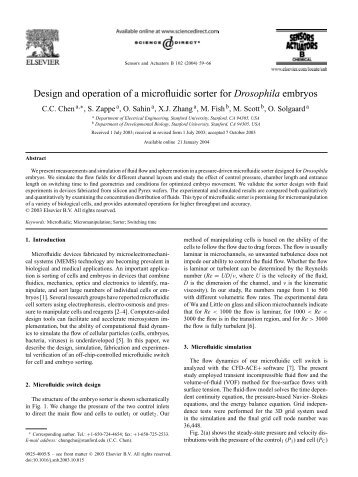 Design and operation of a microfluidic sorter for ... - Research