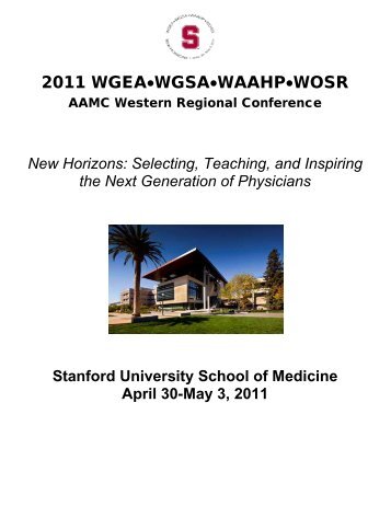 2011 WGEA•WGSA•WAAHP•WOSR - Stanford University School of ...