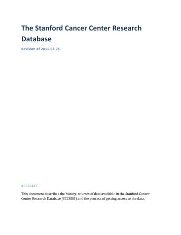 The Stanford Cancer Center Research Database