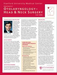 HEAD & NECK SURGERY - Stanford University School of Medicine