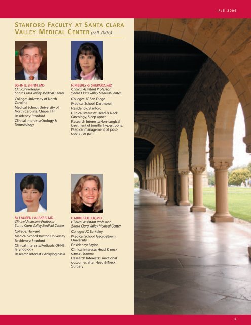 HEAD & NECK SURGERY - Stanford University School of Medicine