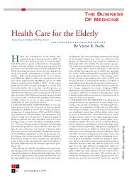 Health Care for the Elderly - Stanford University School of Medicine