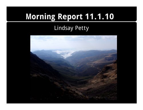 Morning Report 11.1.10 g p