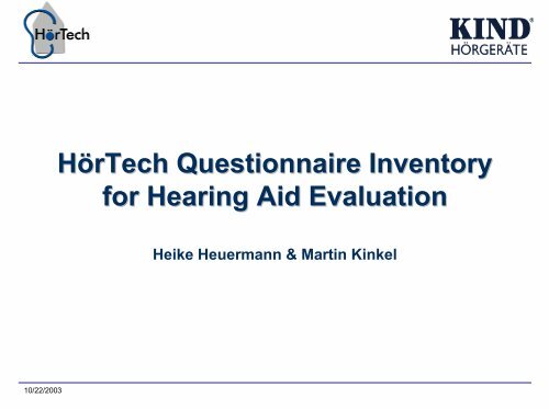 HörTech Questionnaire Inventory for Hearing Aid Evaluation