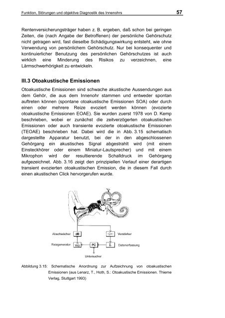 III. Funktion, Störungen und objektive Diagnostik des Innenohrs