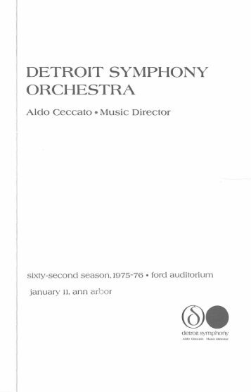 DETROIT SYMPHONY ORCHESTRA - Ann Arbor District Library